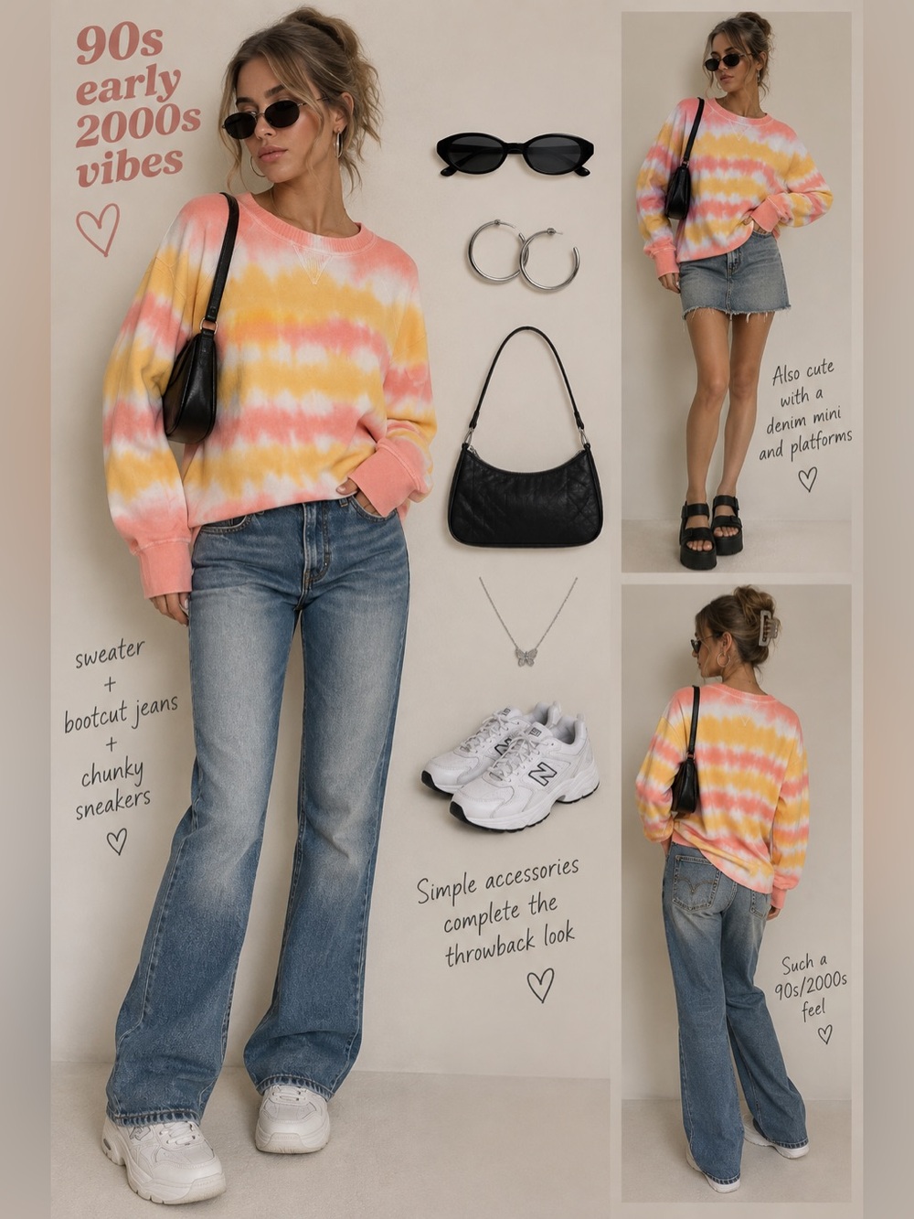 Theo & Spence Creamsicle Tie Dye Sweatshirt Thumb Holes S